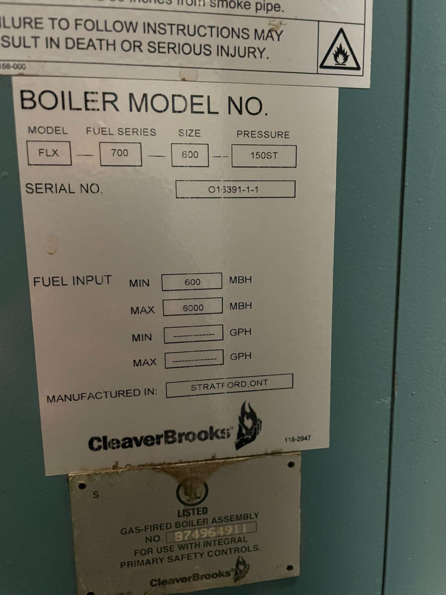 5000 PPH Cleaver Brooks FLX 700/600 Water Tube Boiler. Industrial Exchange